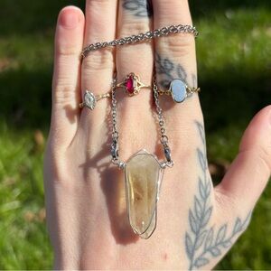 Green citrine interchangeable necklace